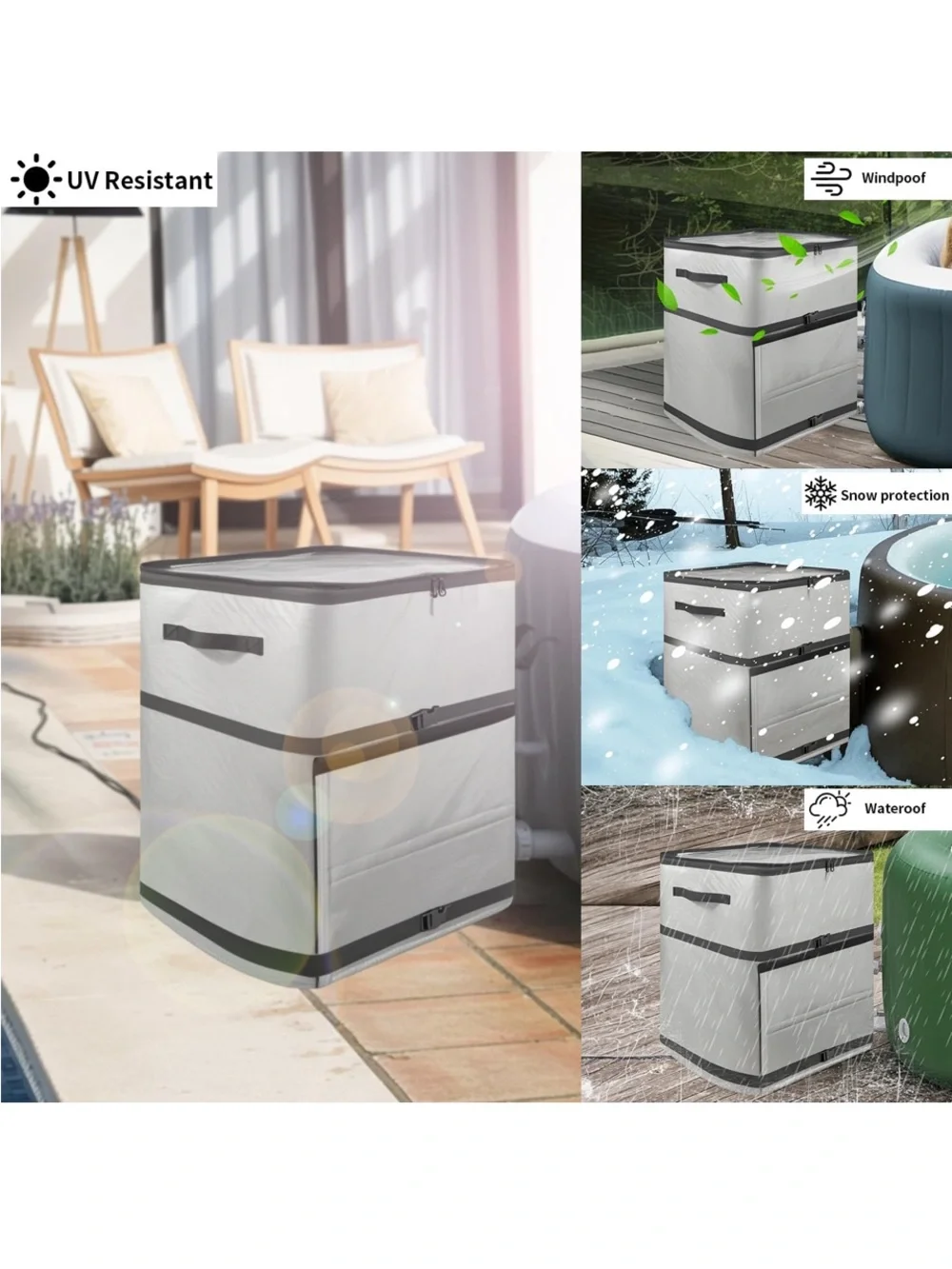 5B: Silver Outdoor Storage Cube- Spa Pump Cover- Weatherproof